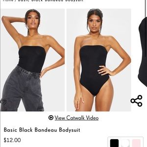 Black Tube Top Bodysuit